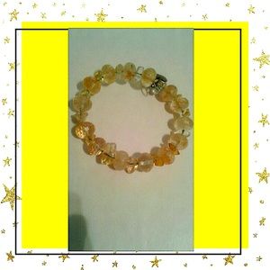 November: Genuine Citrine memory wire bracelet